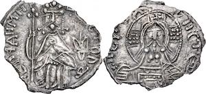 Grand Principality of Kiev. Vladimir I, the Great (980-1015) silver Srebrennik ND UNC - scratch, edge chips, 24mm. 2.22gm. S&S Type I, 12-1